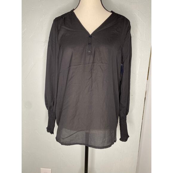 Black Tape Long Sleeve Blouse - Picture 1 of 7